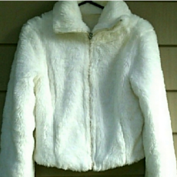 Vintage White Plush Jacket Small - Picture 6 of 8